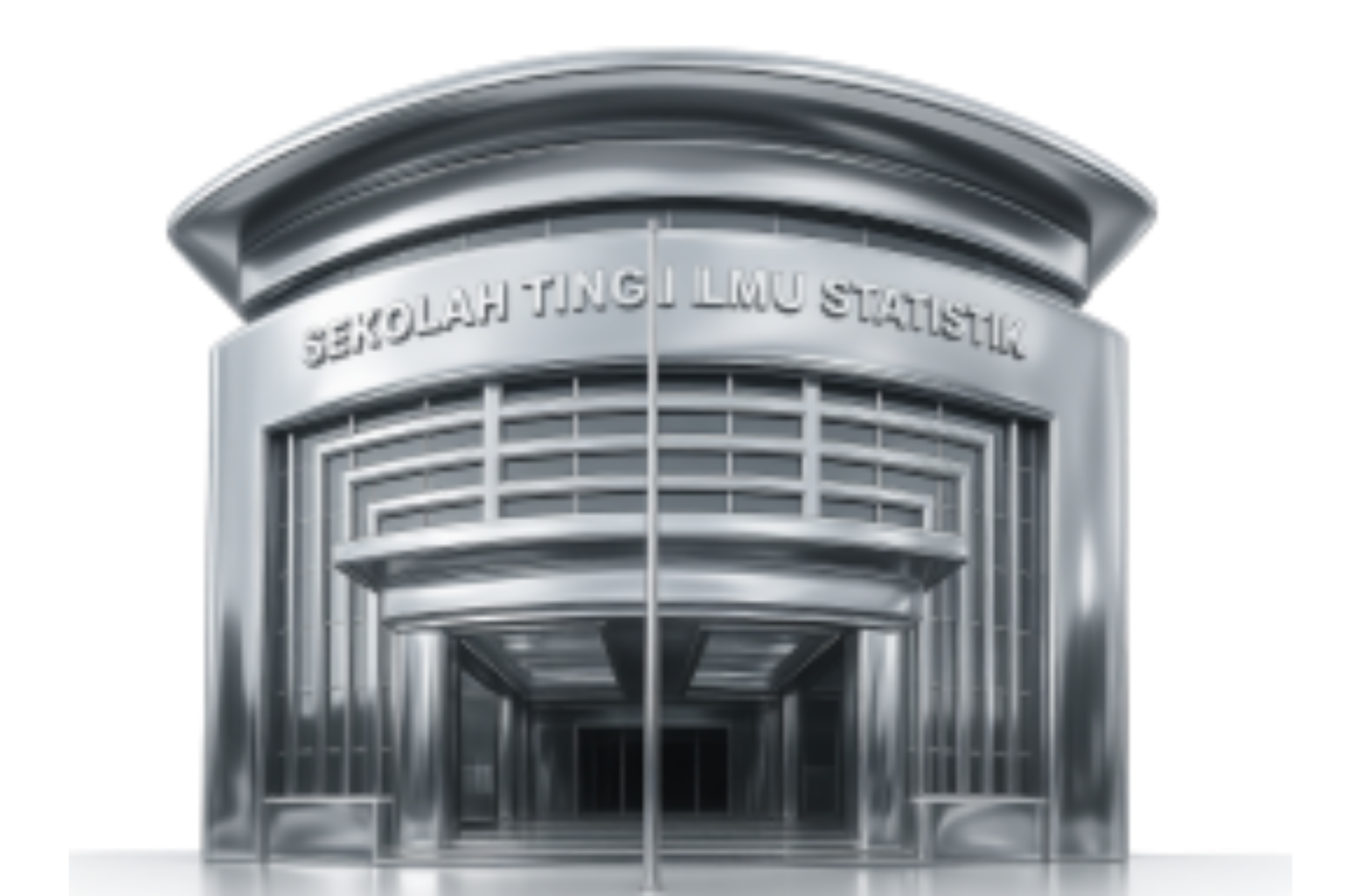 Ilustrasi gedung kampus dengan grafik statistik pendaftaran